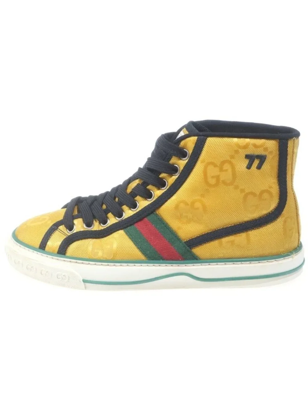 Gucci GG Canvas Tennis High Cut Sneakers Yellow